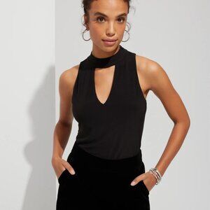 WHBM Sleeveless Cutout Mockneck Halter Top, Size XL, NWT